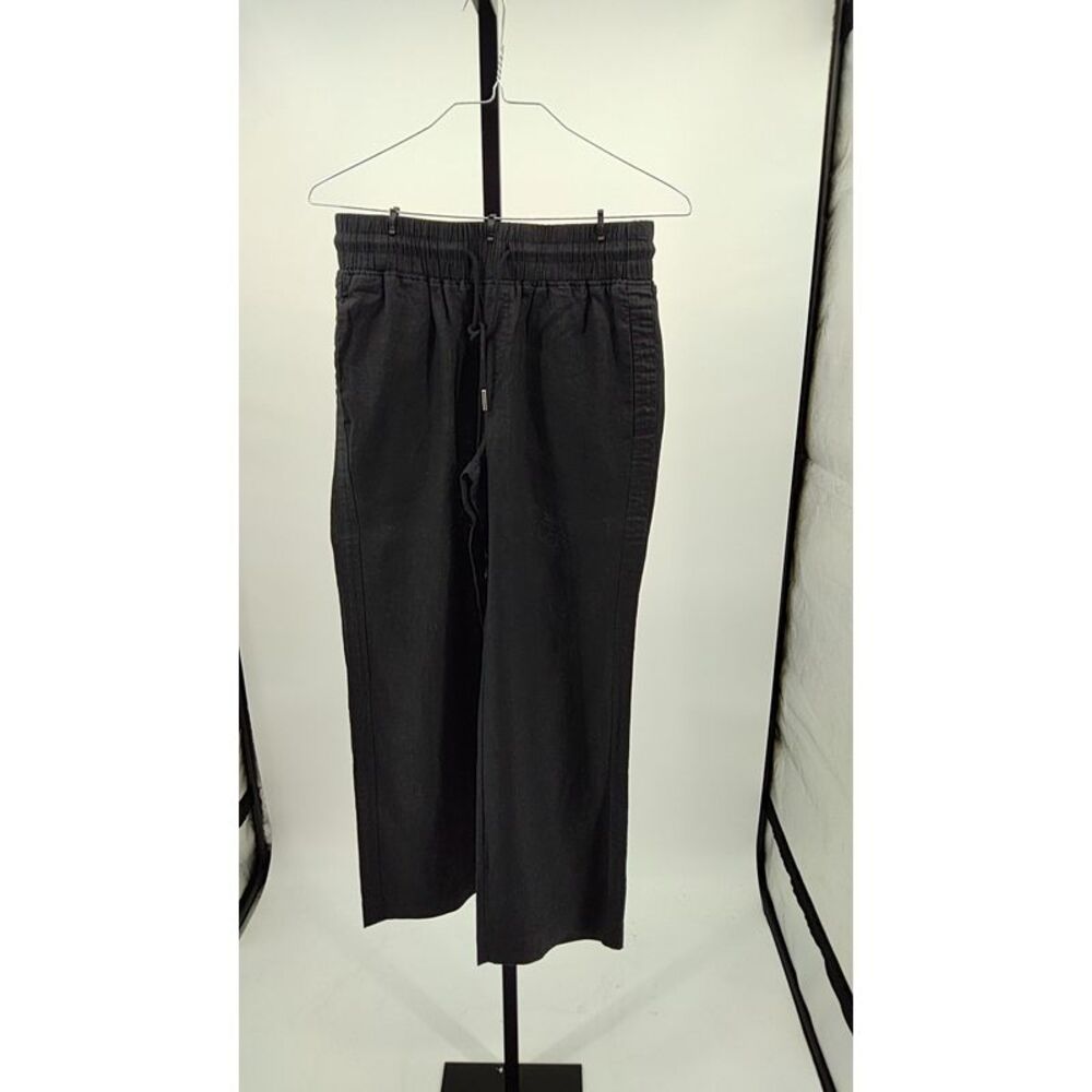 Quince Black Wide-Leg Drawstring Pants